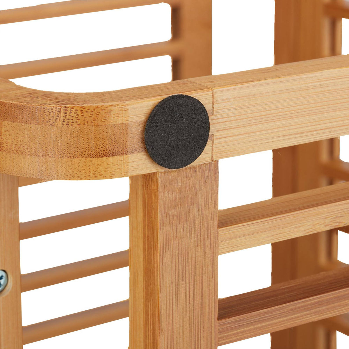 Bamboo shelf with rounded corners