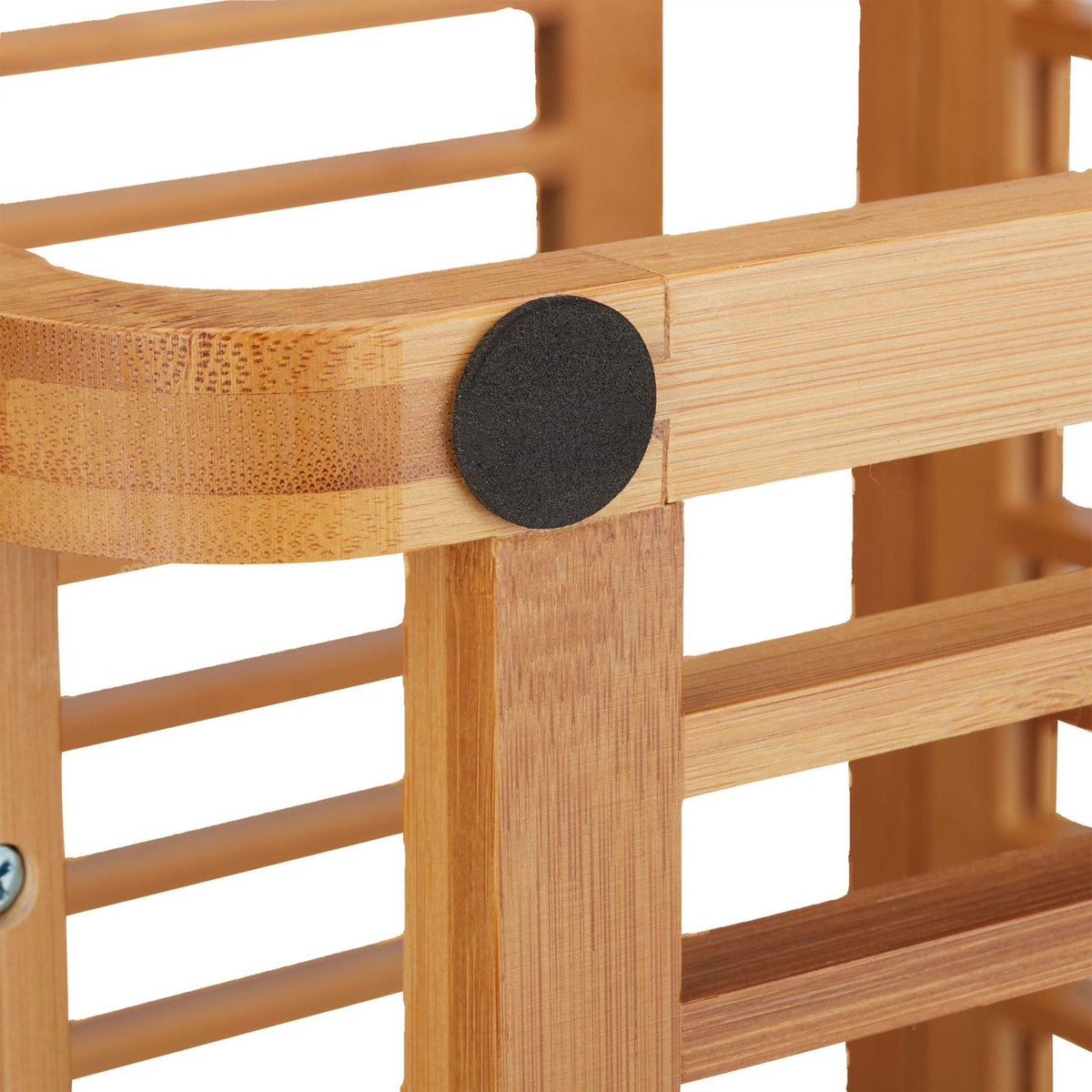 Bamboo shelf with rounded corners