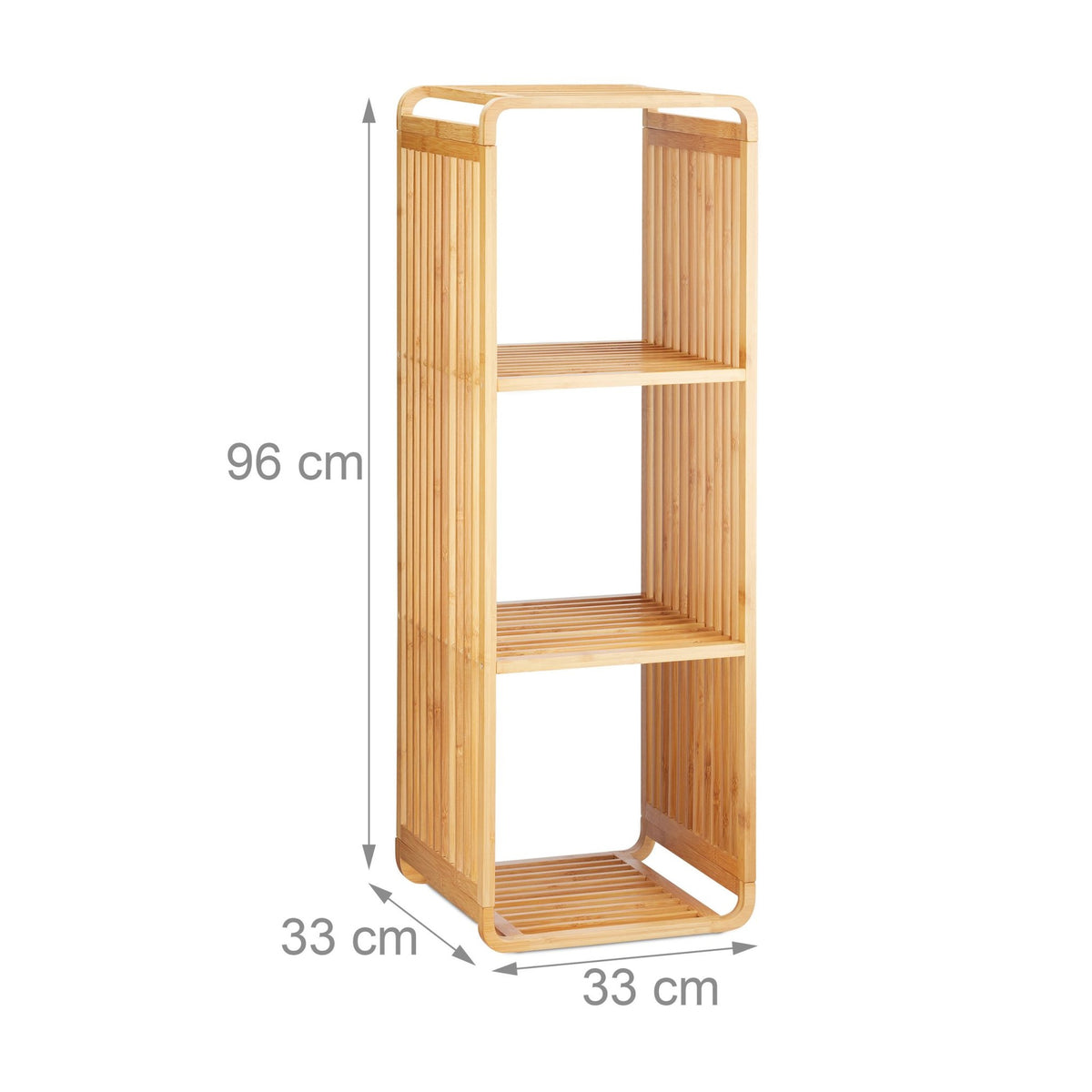 Bamboo shelf with rounded corners