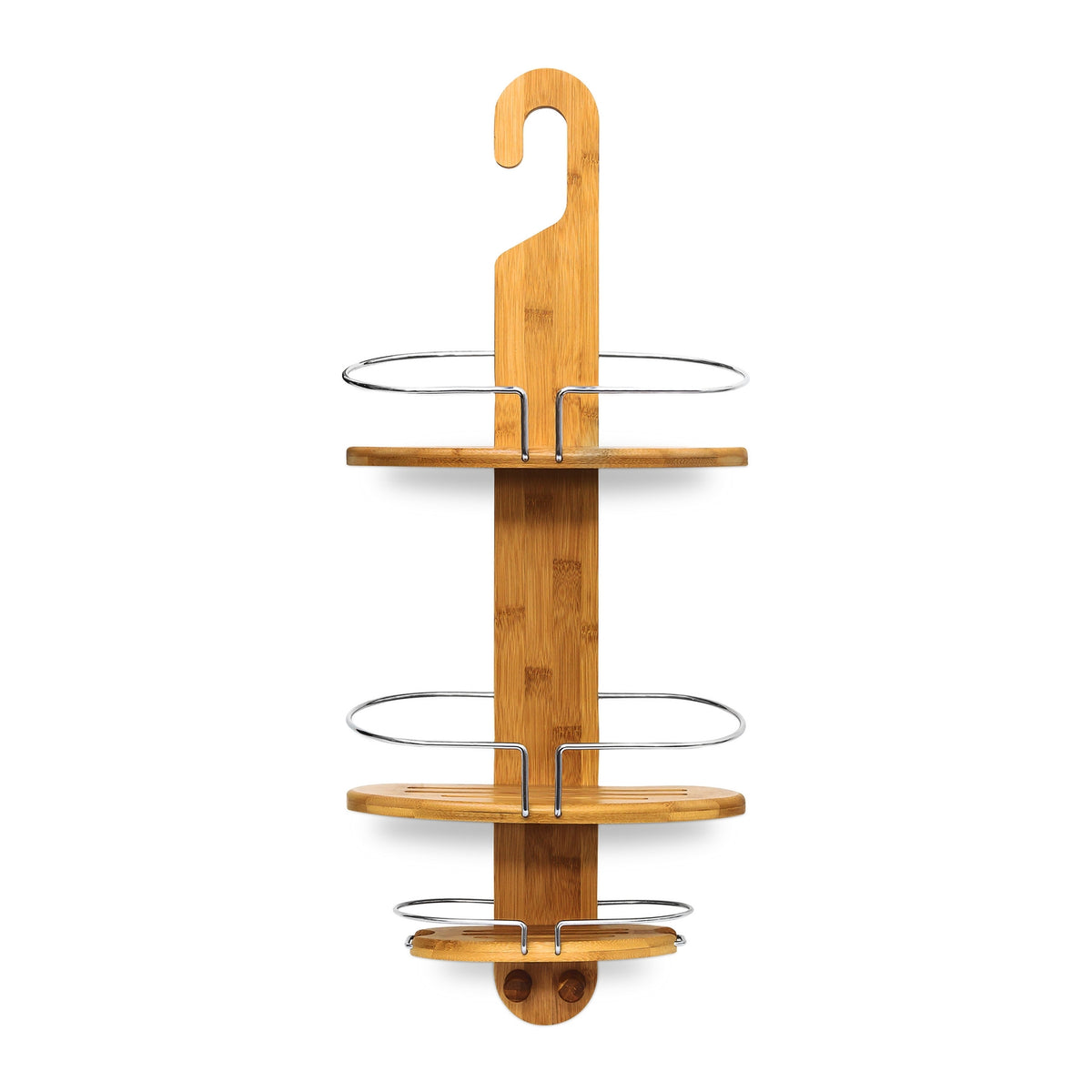 Bamboo shower shelf with 3 shelves