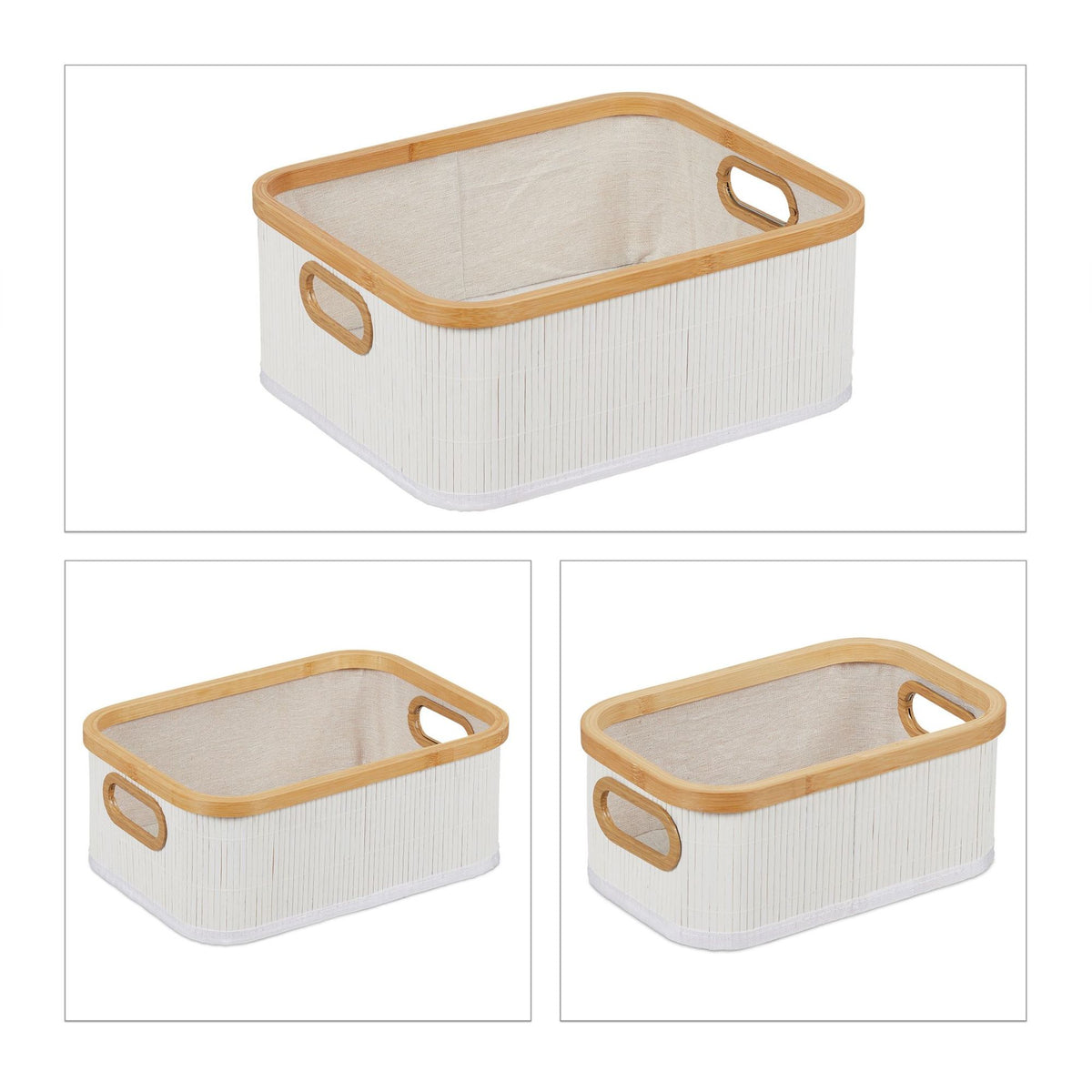 Bamboo storage baskets set of 3