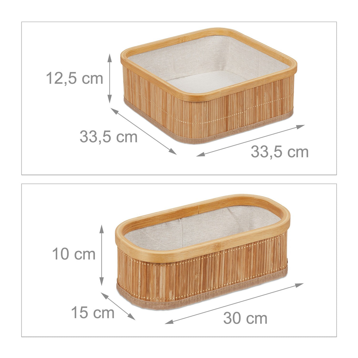 Bamboo storage baskets set of 3