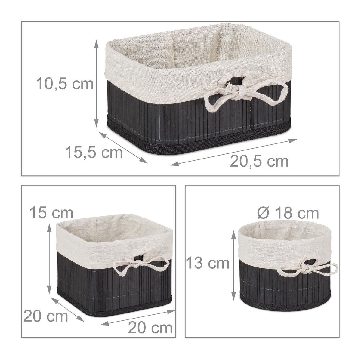Bamboo storage baskets set of 4