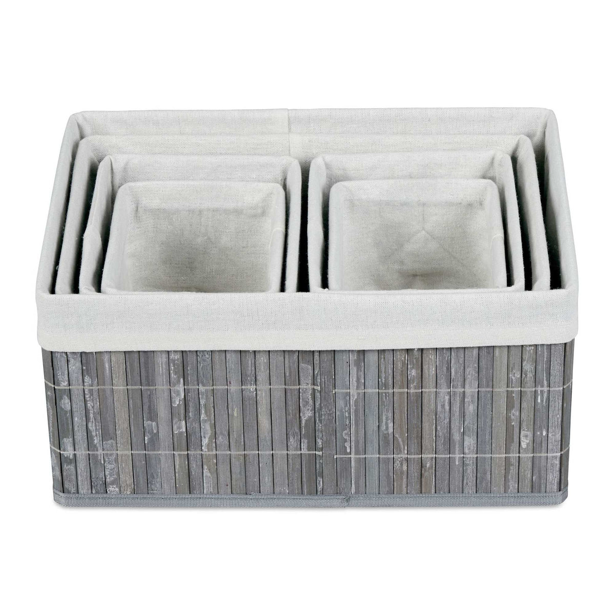 Bamboo storage baskets - set of 6