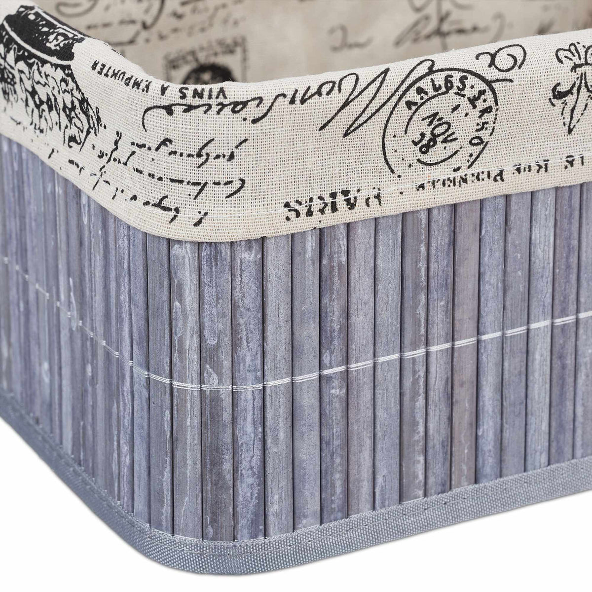 Bamboo storage basket with print