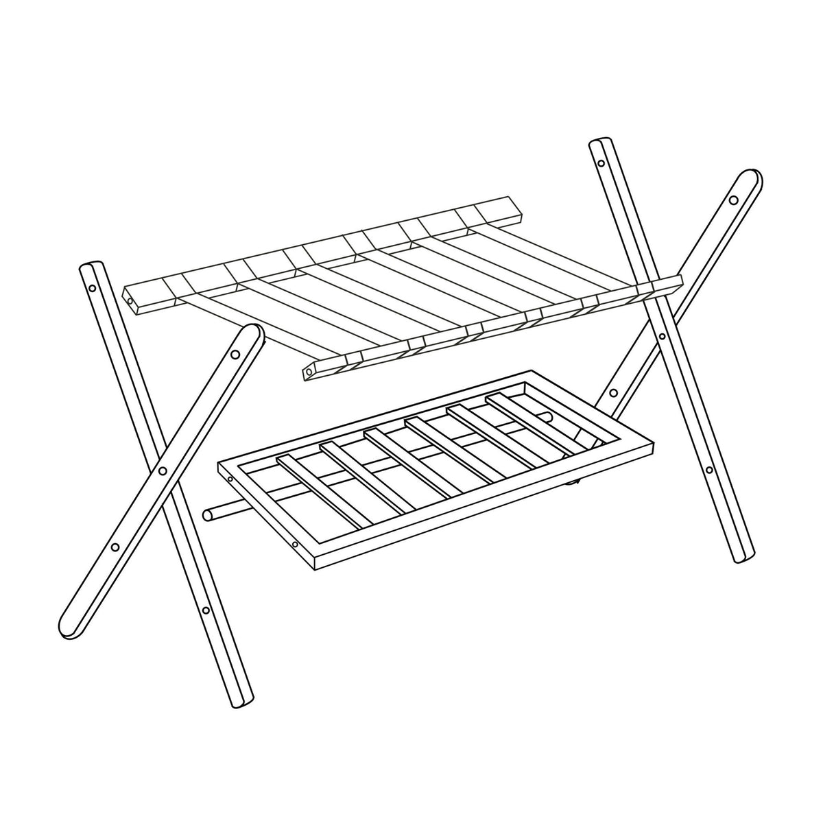 Bamboo suitcase stand