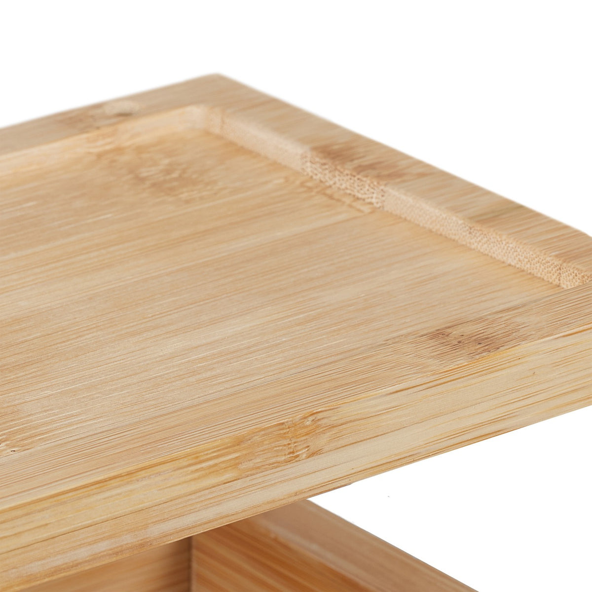 Bamboo toilet roll holder with shelf