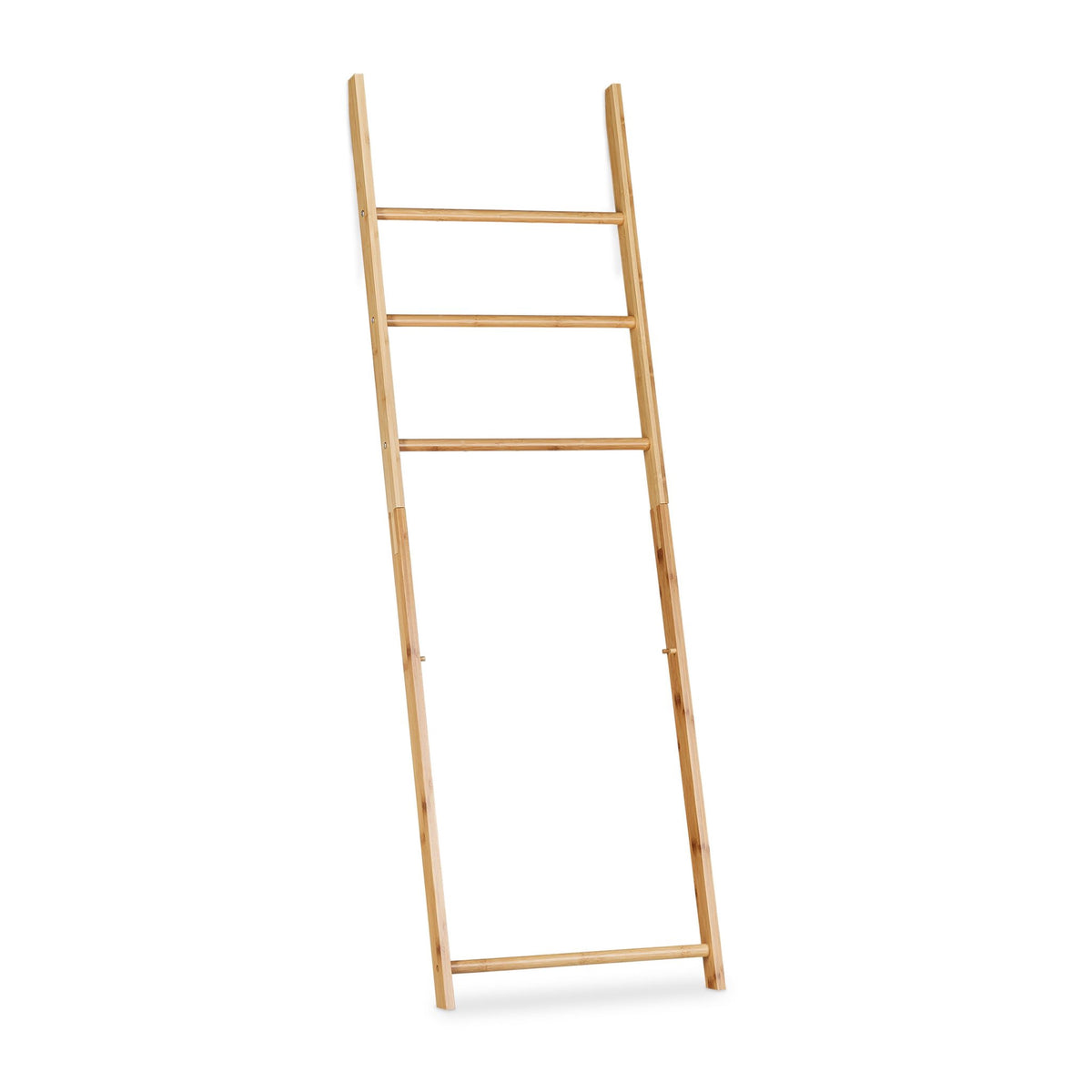 Bamboo towel rack with laundry basket