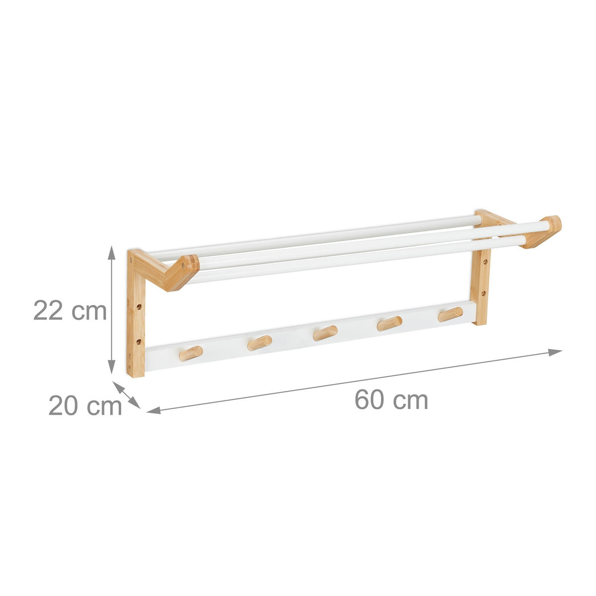 Bamboo towel rail for the wall