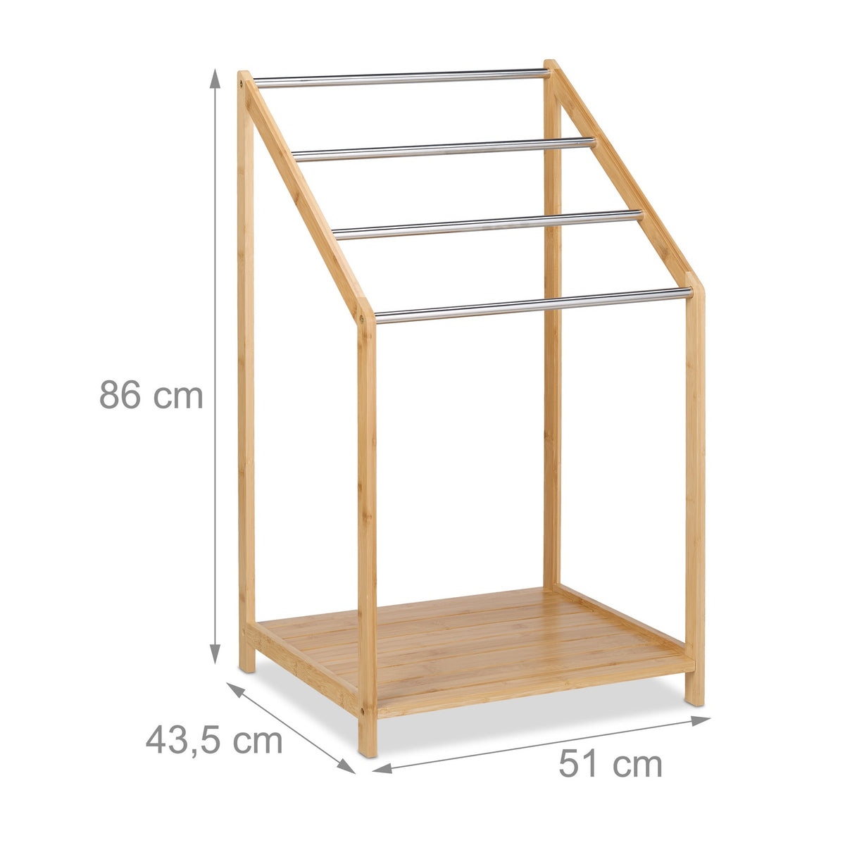 Bamboo towel rail with shelf