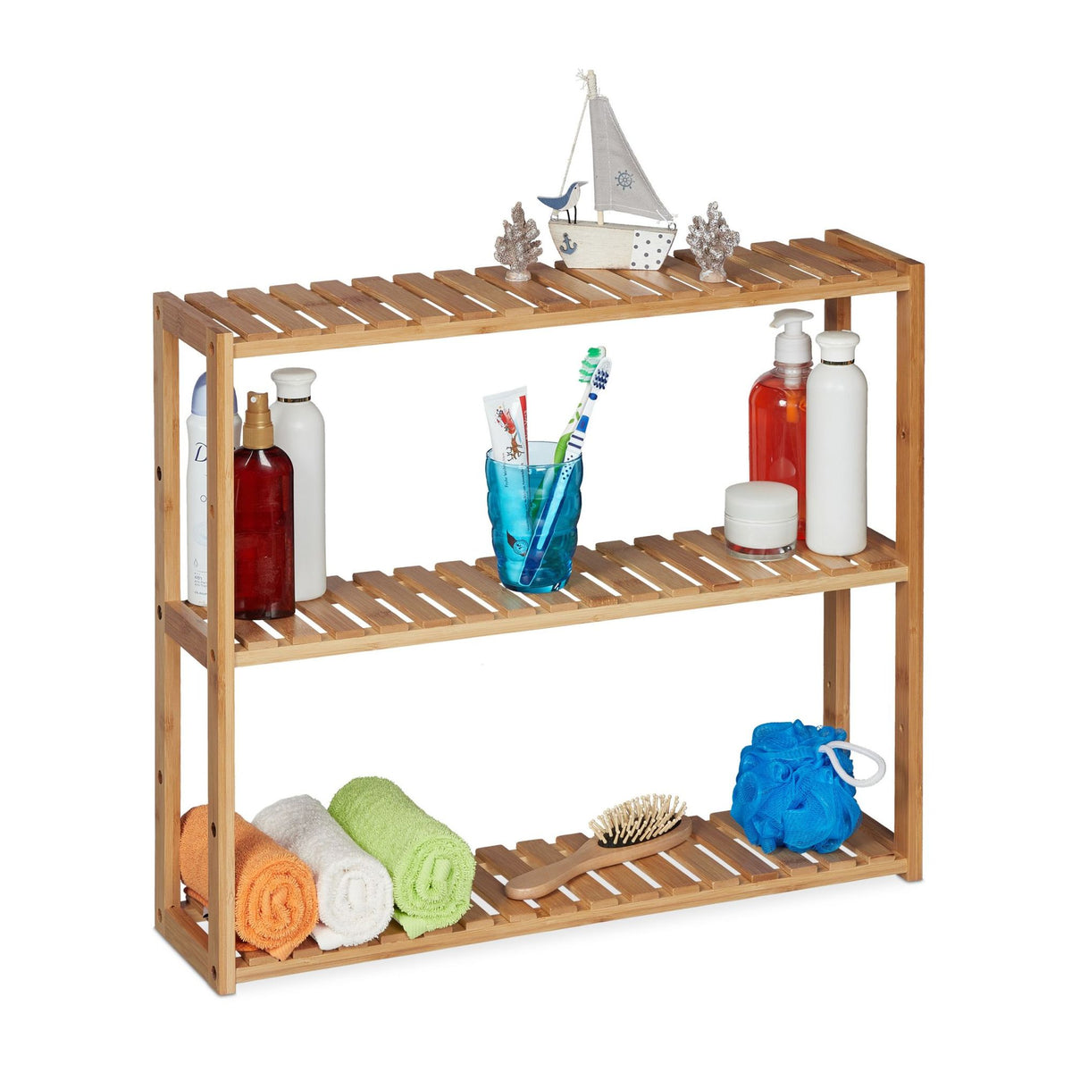 Bamboo wall shelf