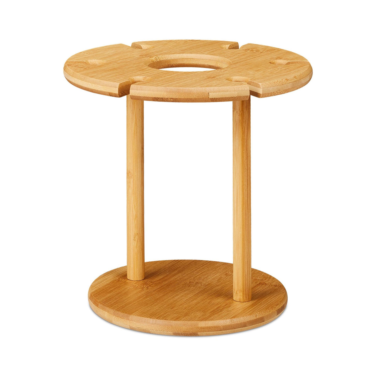 Bamboo wine glass holder for 6 glasses