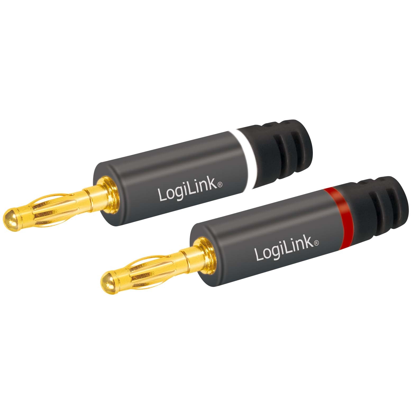 Banana Plugs 4-Pack, Gold-Plated, 4mm² Speaker Cable