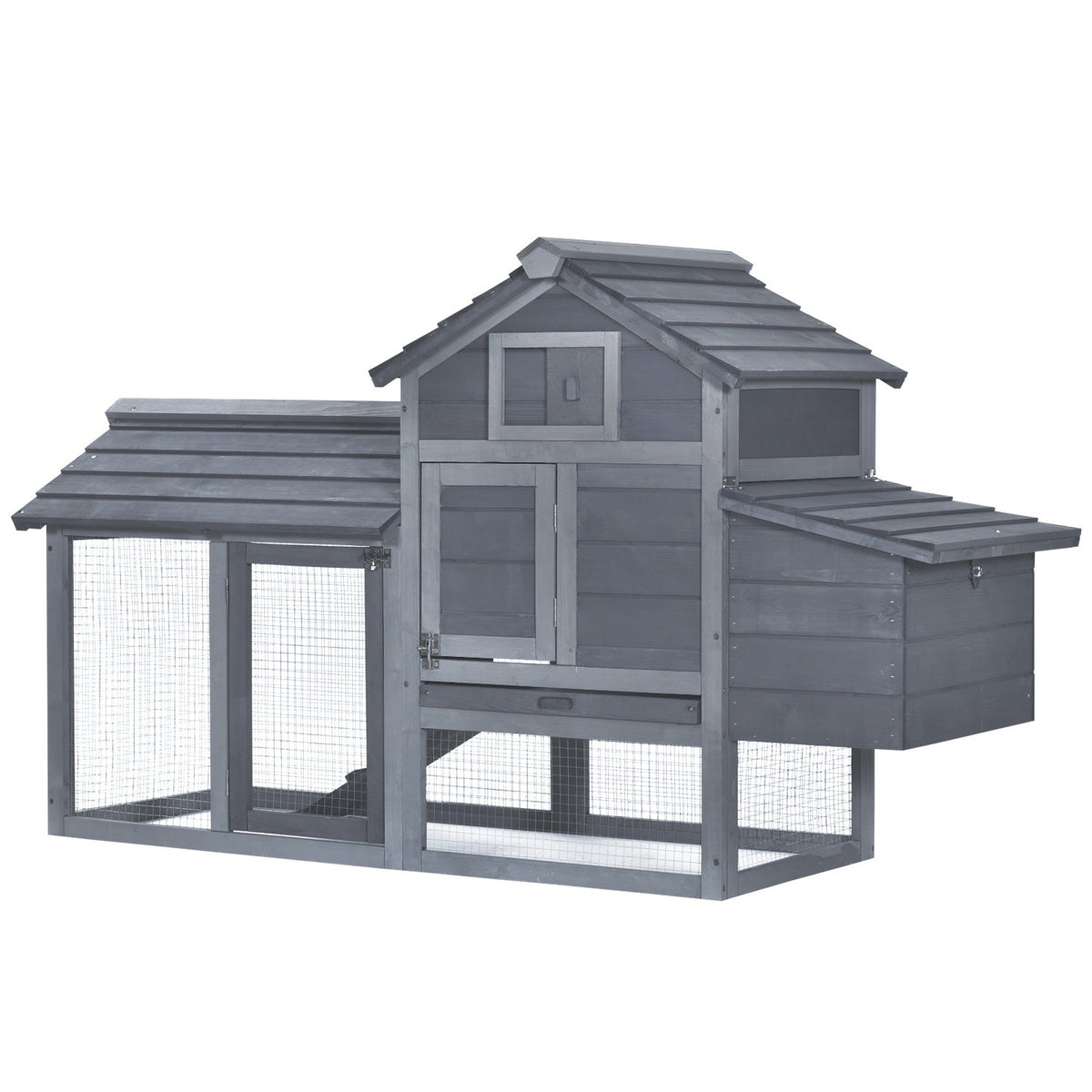 Bantam Chicken Coop Bantam House With Nesting Box Bantam Aviary Poultry House With Ramp Fir Wood Gray 150.5 X 54 X 87 Cm