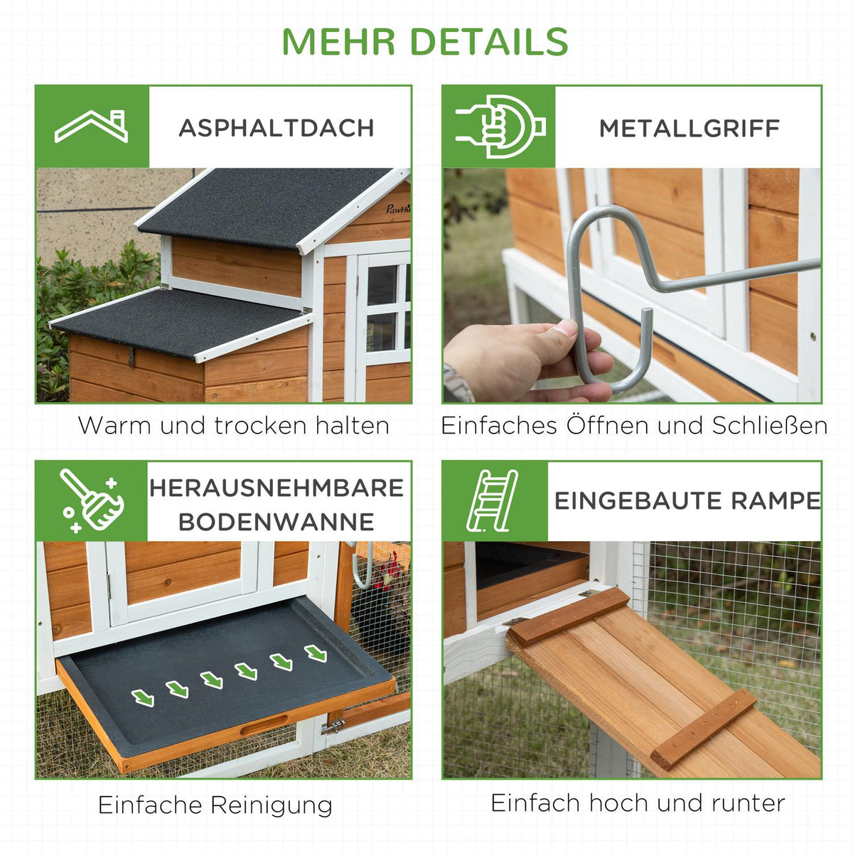 Bantam Chicken Coop Bantam House With Nesting Box Ramp Bantam Aviary With Run Asphalt Roof 2 Levels Xxl Winterproof Fir Wood Steel