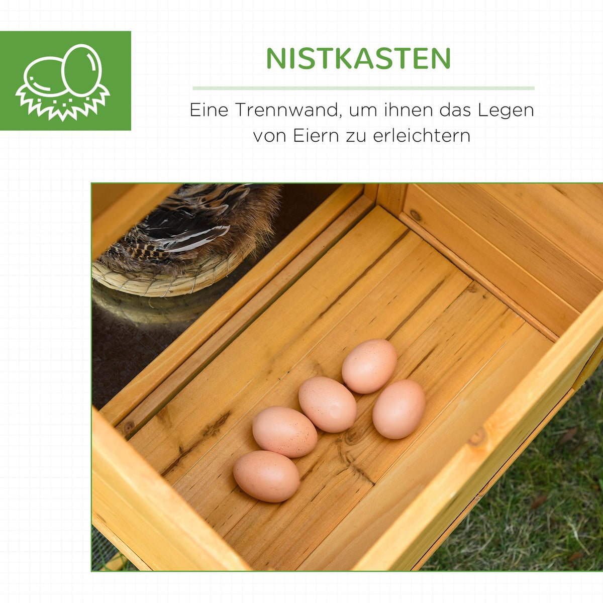 Bantam Chicken Coop Bantam House With Run Poultry House With Bar Window Nesting Box Fir Wood Yellow + Green 168X75X103 Cm