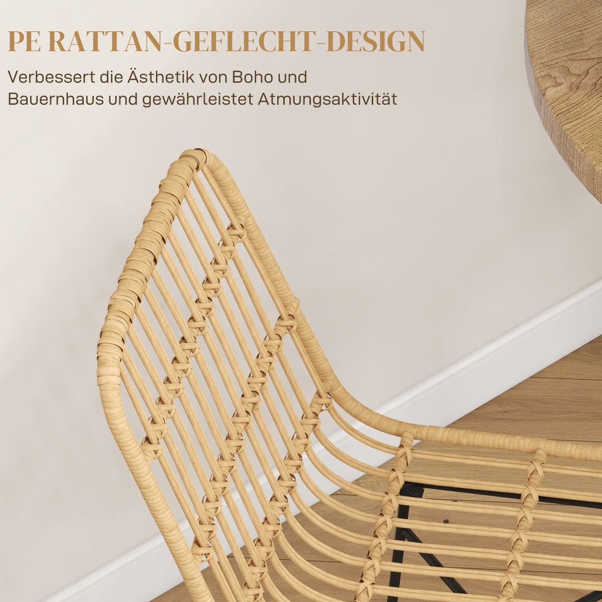 Bar Stools Set Of 2 Bar Chair Counter Stool Backrest Pe Rattan Boho Design Kitchen Stools Steel Yellow
