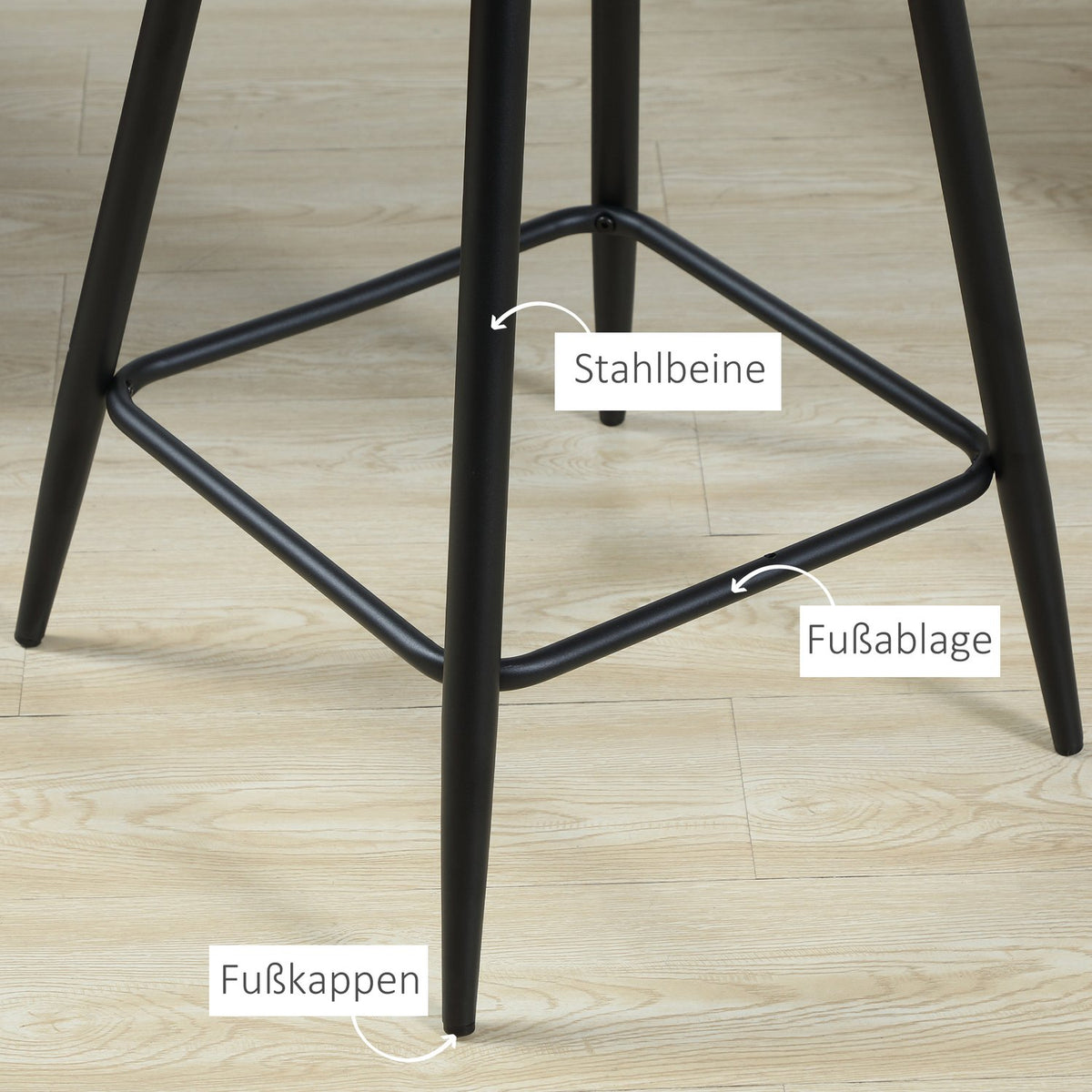 Bar Stools Set Of 2 Bar Chairs Bistro Stools With Footrest Velvet Look Kitchen Chair Counter Stool Seat Cover For Kitchen Islands Steel Gray 50 X 53 X 94 Cm