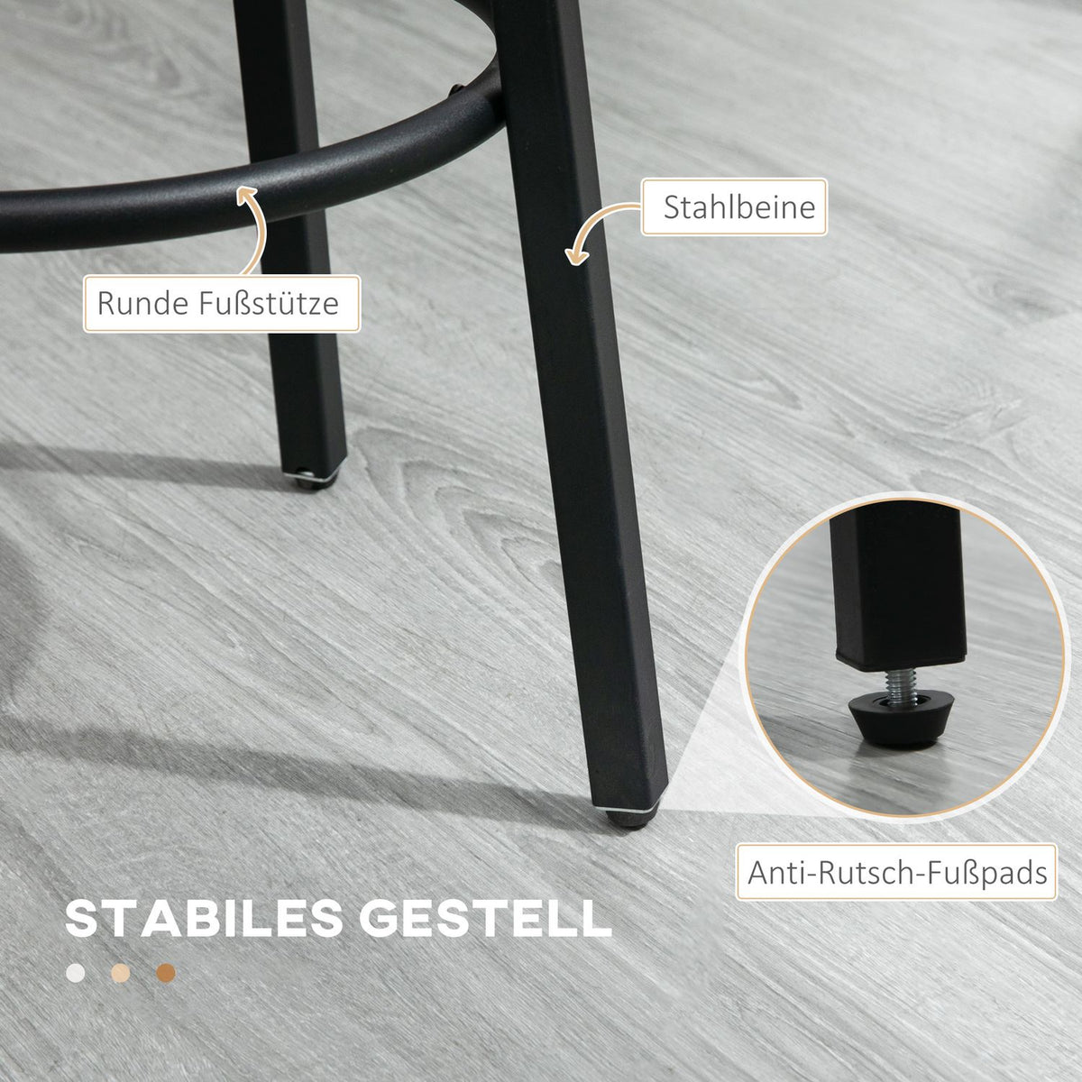 Bar Stools, Set Of 2 Bar Chairs With Footrest, Counter Stool With Steel Frame, Industrial Design Counter Chair, Kitchen Chair, Rustic Brown
