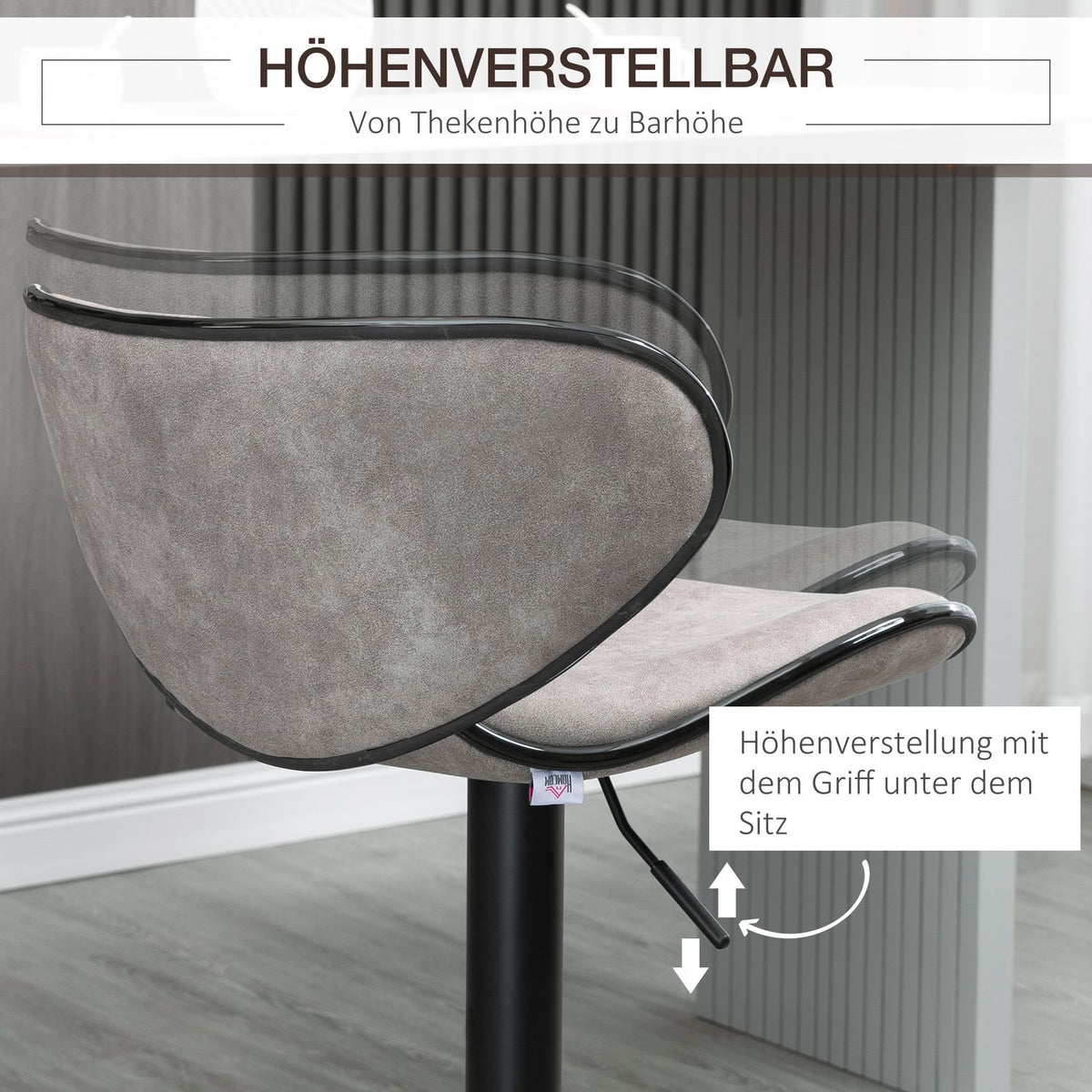Bar Stools Set Of 2 Bar Chairs With Footrest, Height Adjustable, 360° Rotatable, Faux Leather, Modern Design, 45X50X102Cm