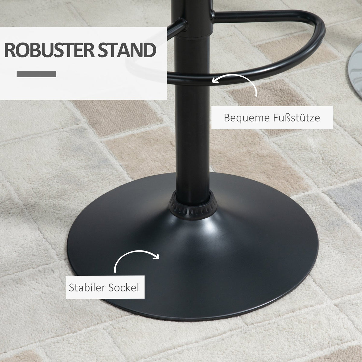 Bar Stools Set Of 2 Bar Stools, Counter Stools, Bistro Stools, Kitchen Stools, Swivel Chairs, Backrest, Pu Cover, Black