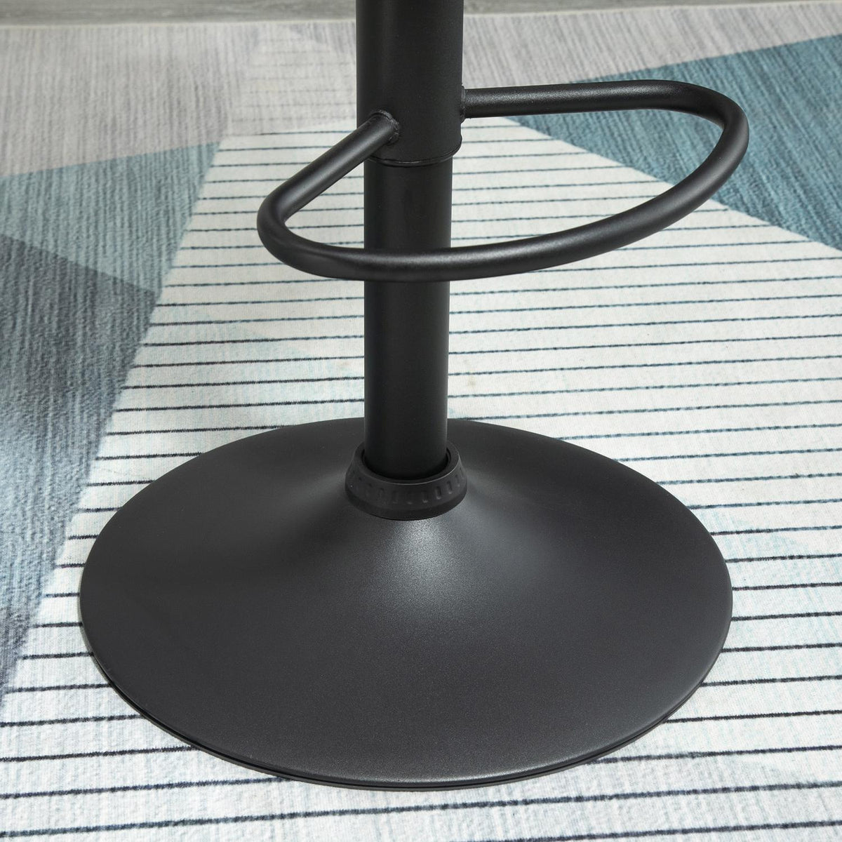 Bar Stools Set Of 2 Height-Adjustable, Black, Bistro Stool, Footrest, Backrest, Velvet, Metal, 46X48X83-104Cm