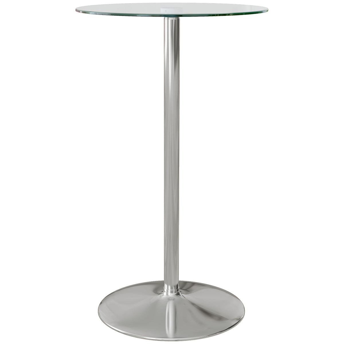 Bar Table Bar Table 2 People Bistro Table Tempered Glass Table Top Ø60X102Cm Transparent