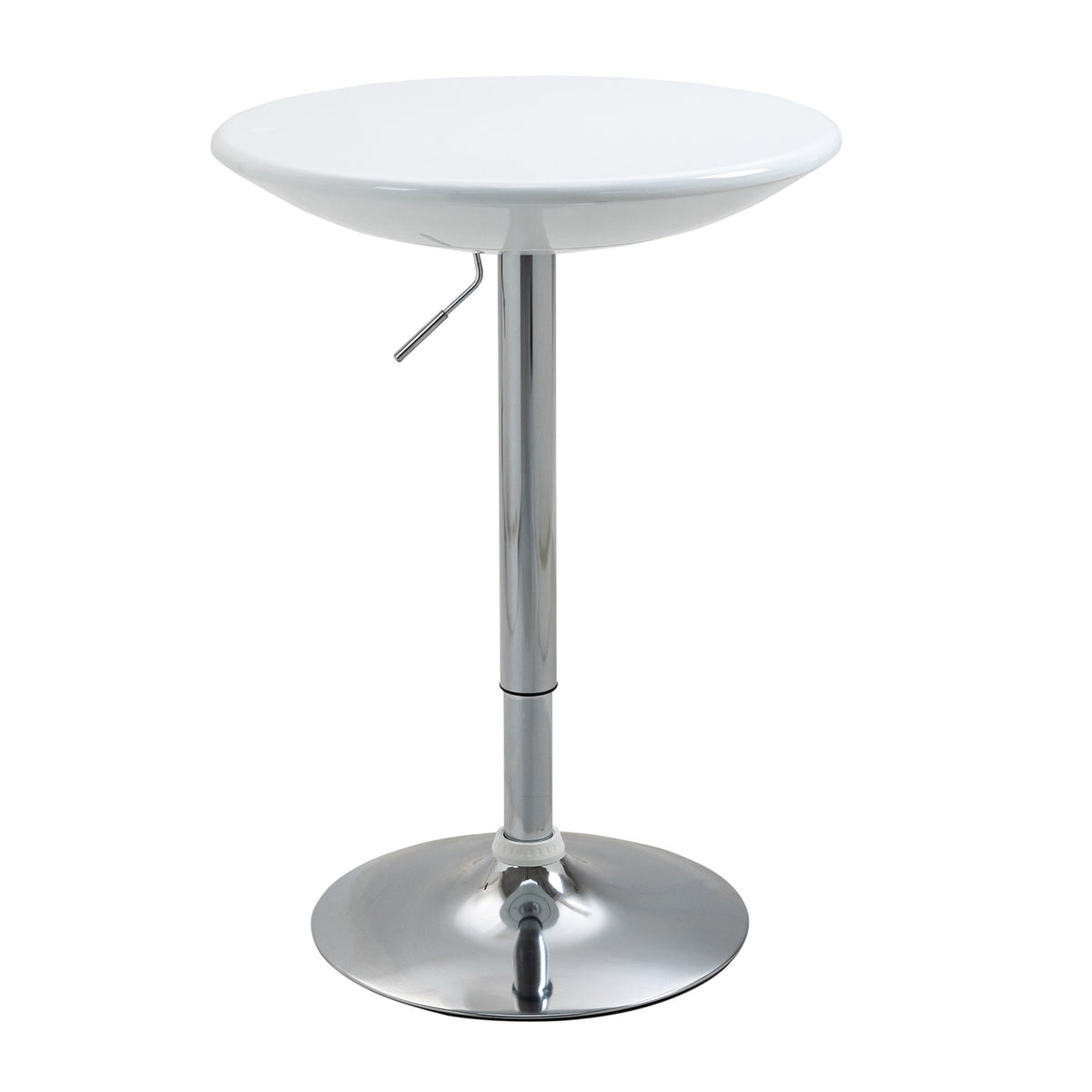 Bar Table Modern Dining Table Desk Height Adjustment Metal Abs Paint White Ø61 X 76-97 Cm