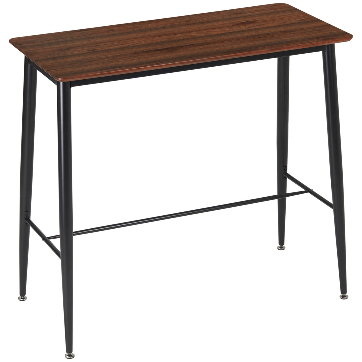 Bar Table With Robust Metal Frame, Bar Counter In Industrial Design, For Kitchen/Dining Room, Walnut, 118X58X108Cm