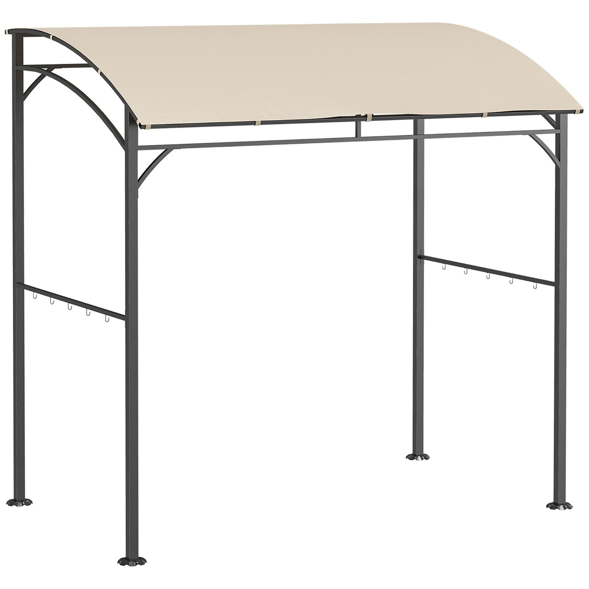 Barbecue Gazebo, Barbecue Canopy, Rain Cover With Uv Resistant, Garden Gazebo With Hooks, Steel Frame, Polyester, Beige, 215 X 150 X 220 Cm