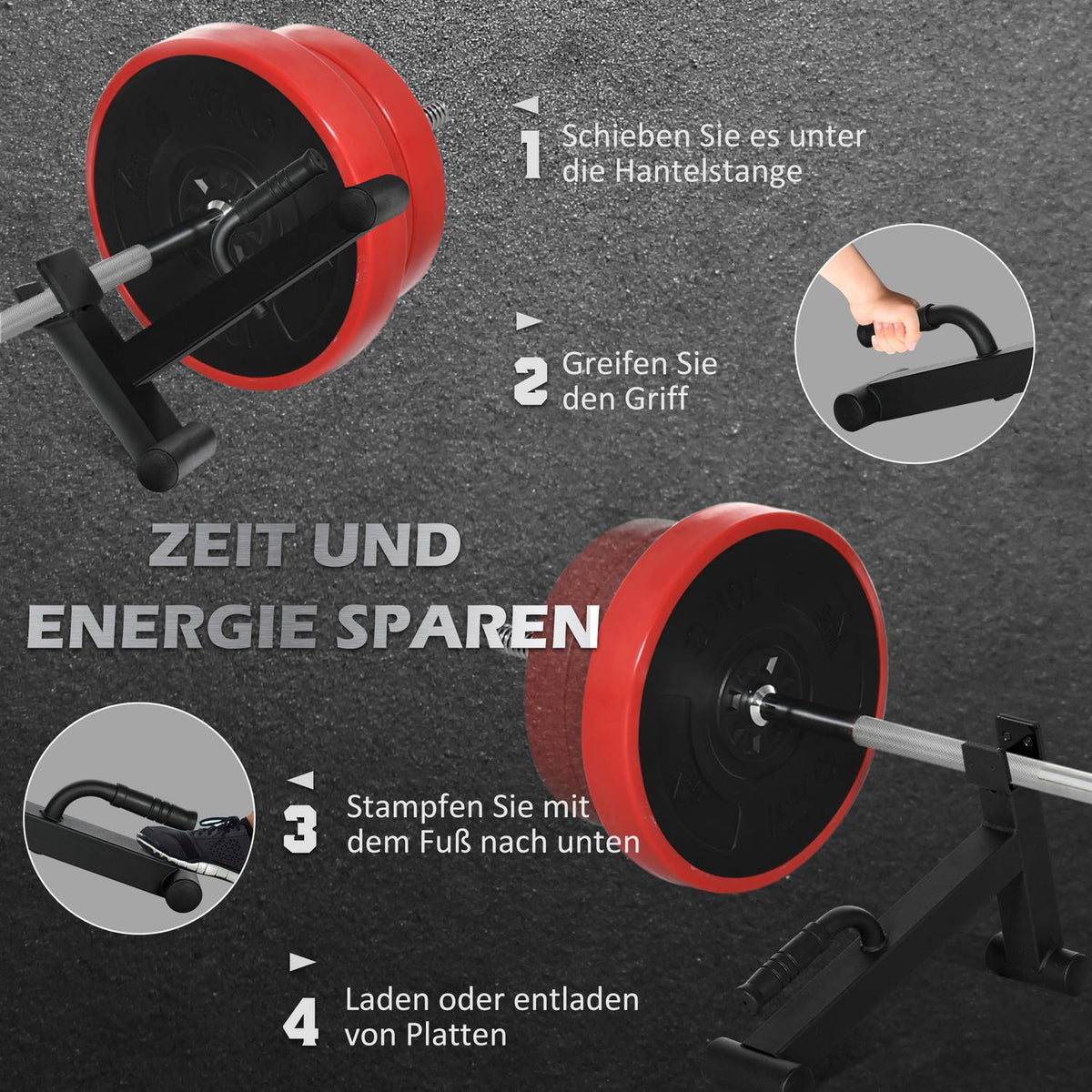 Barbell Jack Deadlift Jack with non-slip grip deadlift barbell jack 50 x 12 x 33 cm black
