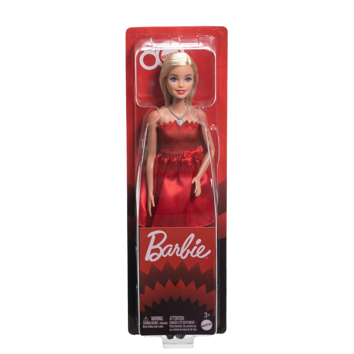 Barbie 80th Anniversary Ruby Red Doll, Heart Necklace