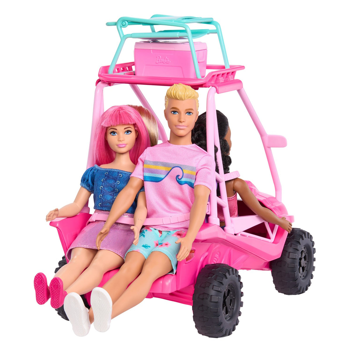Barbie Beach Buggy with Accessories, Fits 4 Dolls
