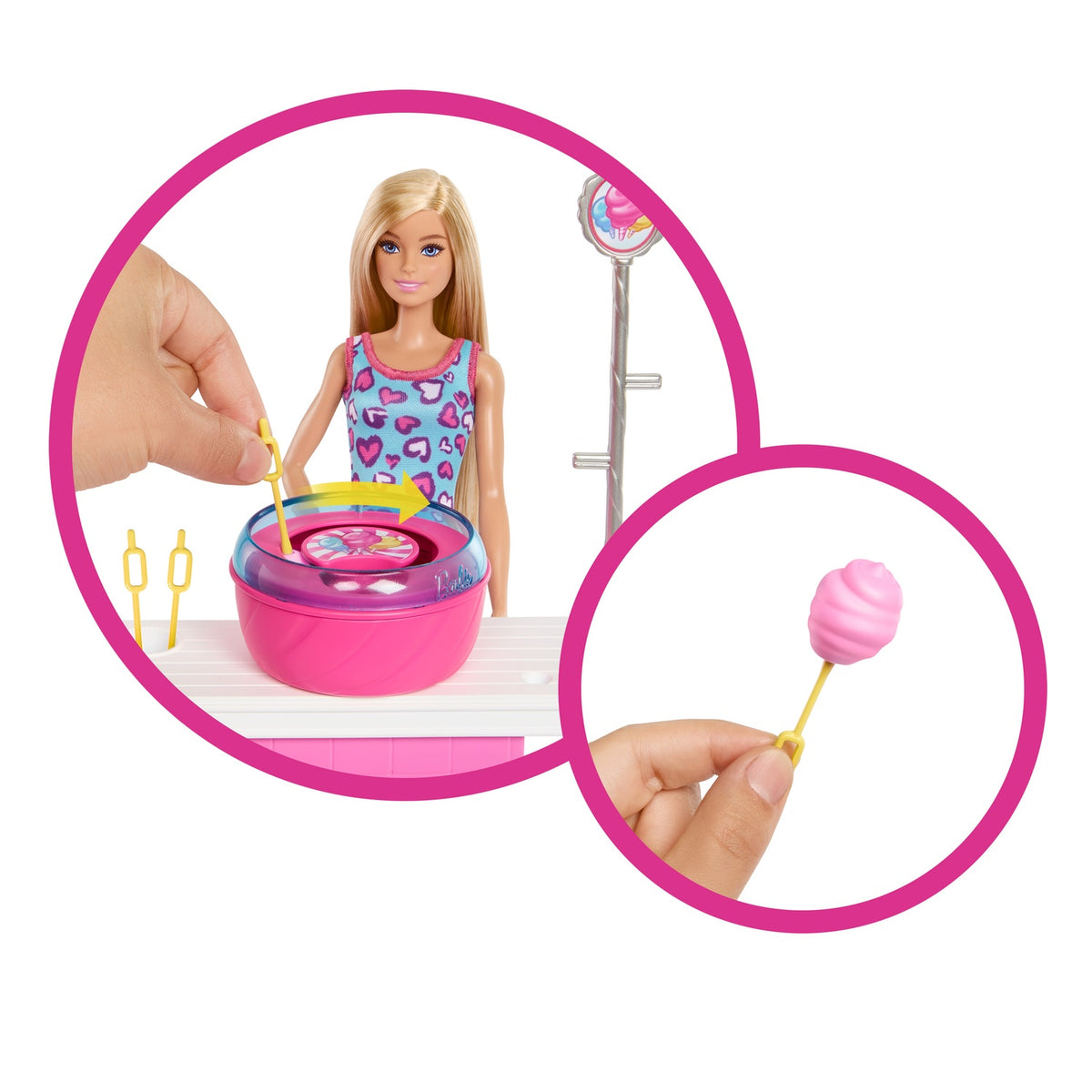 Barbie Cotton Candy Stand Playset with Doll & Accessories