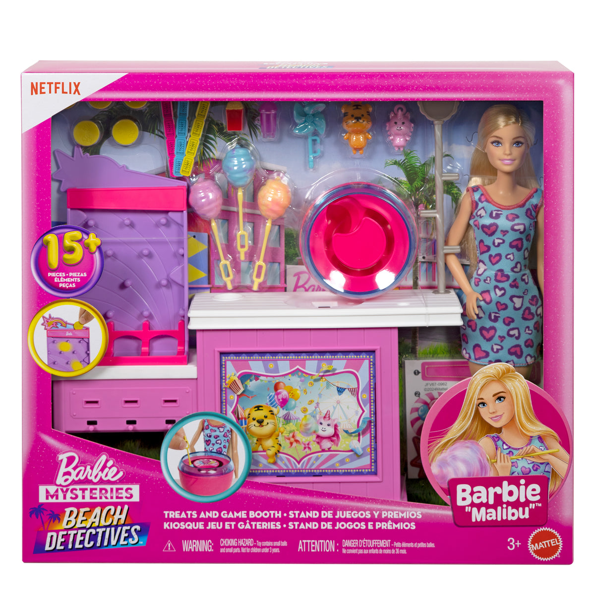 Barbie Cotton Candy Stand Playset with Doll & Accessories