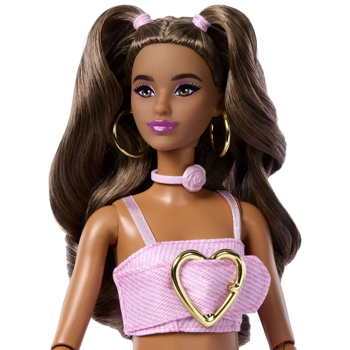 Barbie Deluxe Doll with Denim Star-Print Dress