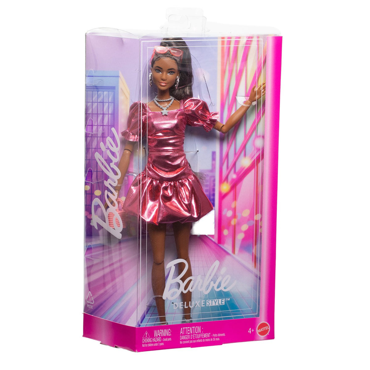 Barbie Doll in Glitter Pink Bubble Dress with Accessories