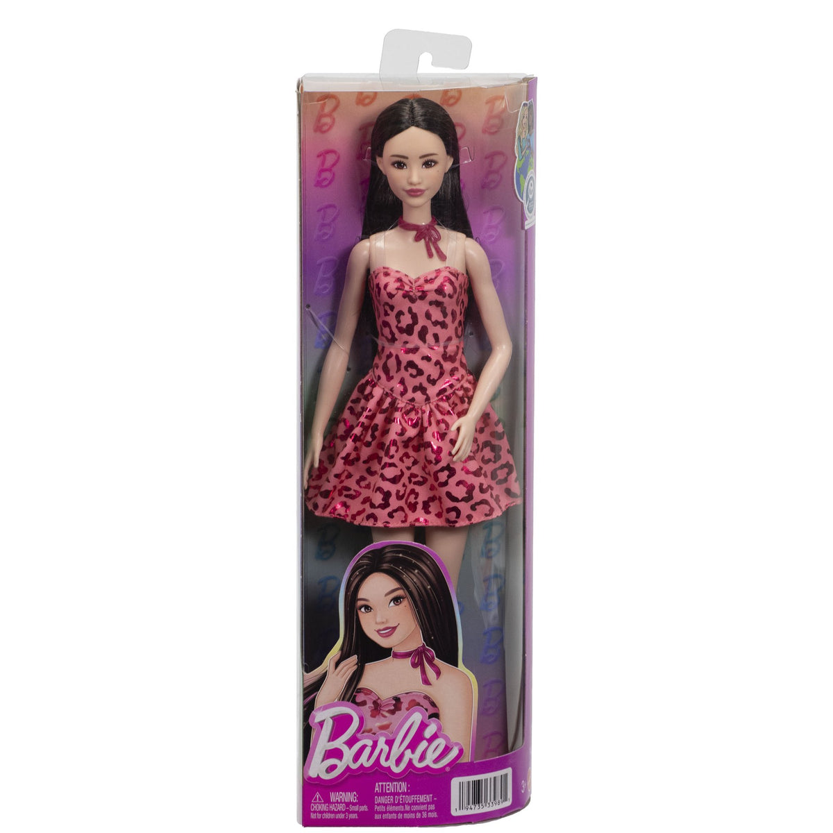Barbie Doll in Pink Leopard Dress with Accessories