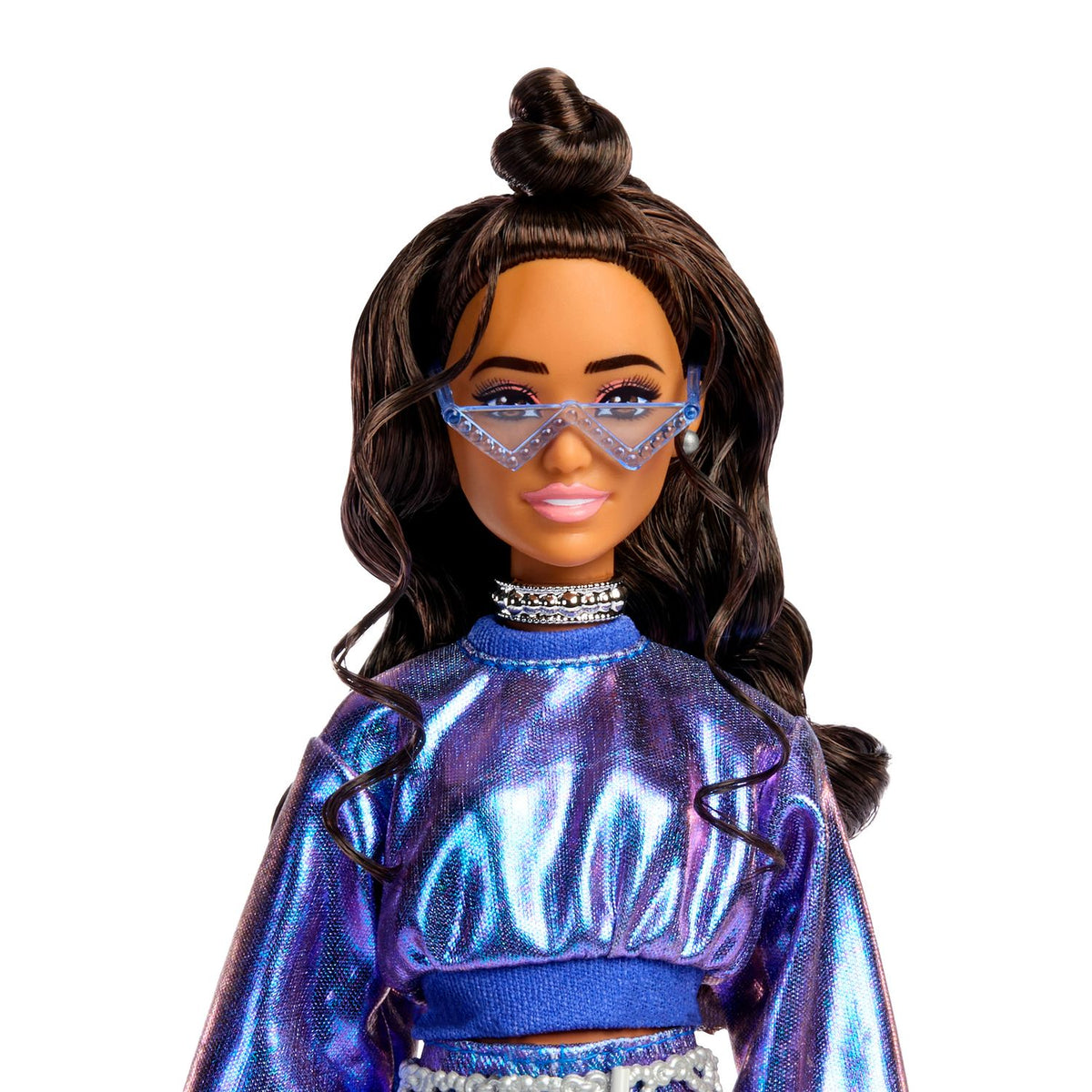 Barbie Doll with Blue Glitter Sweater & Skirt Set