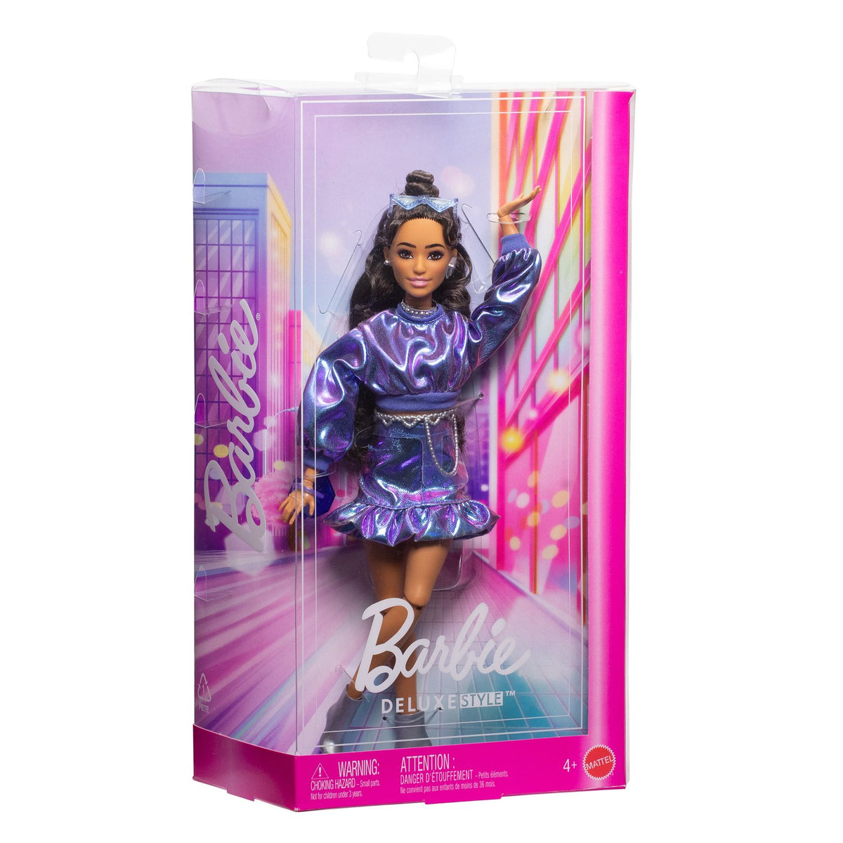 Barbie Doll with Blue Glitter Sweater & Skirt Set