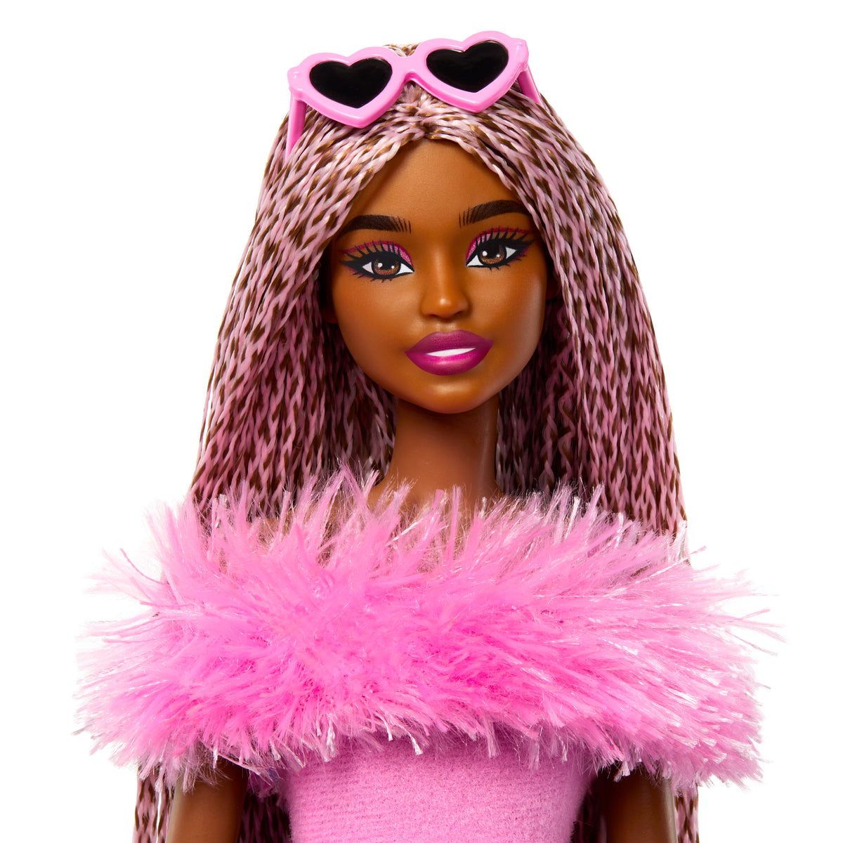 Barbie Doll with Braided Pink Hair and Accessories