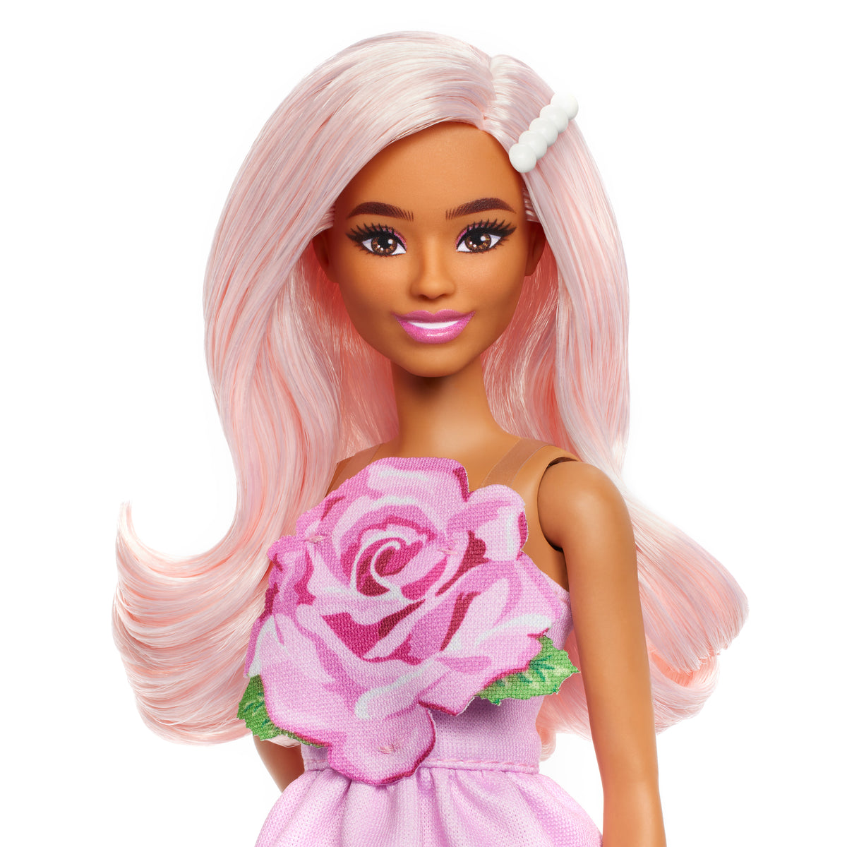 Barbie Doll with Pink Rose Dress and Heels