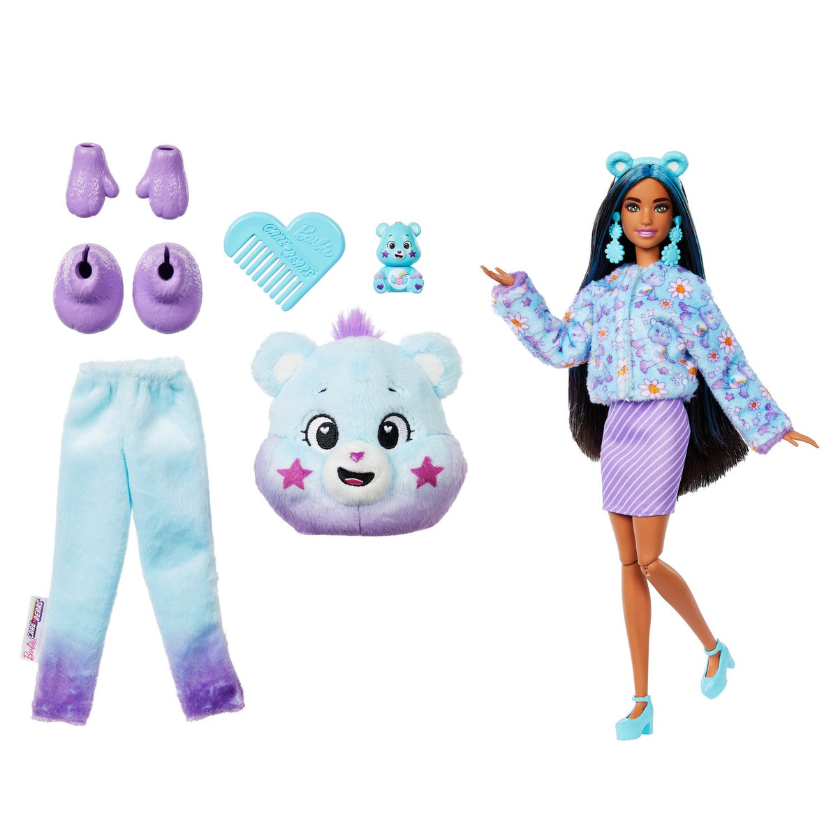 Barbie Doll with Purple Bear Costume and Surprises