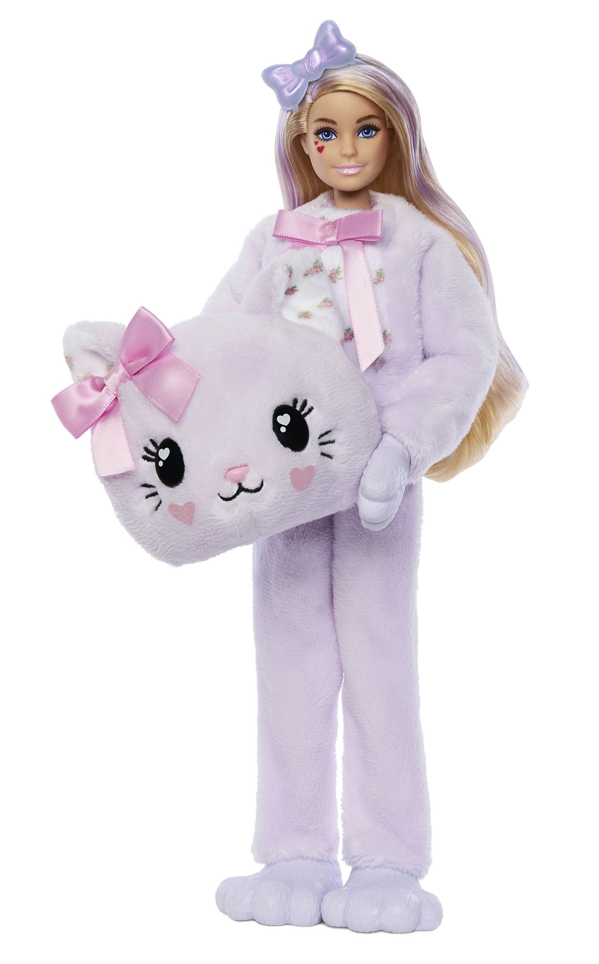 Barbie Doll with Purple Kitten Costume & 10 Surprises