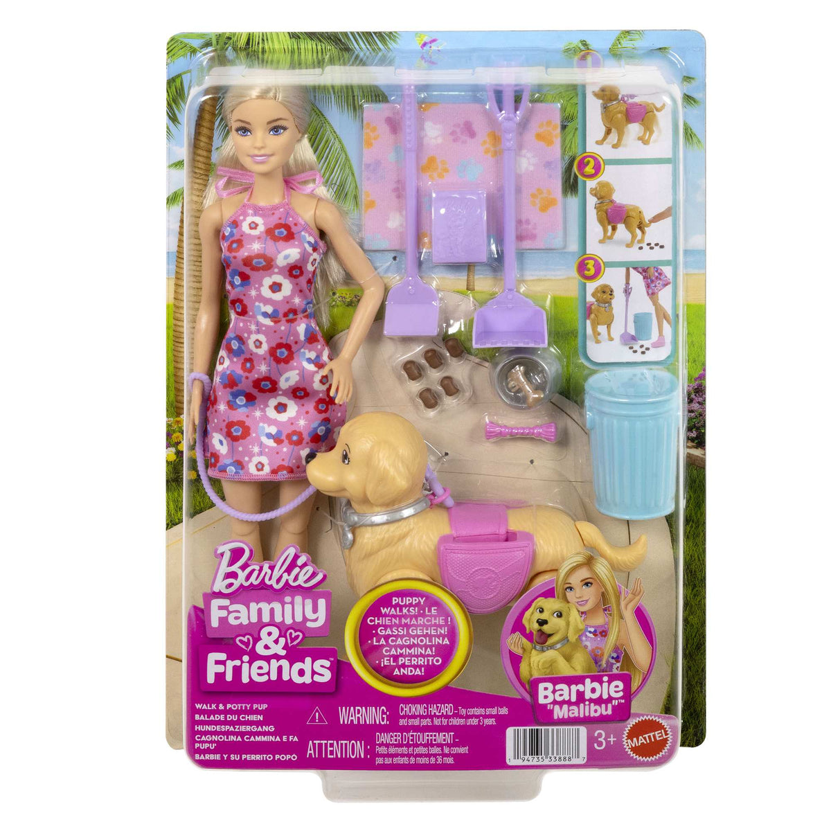 Barbie Doll with Walking Puppy and Accessories