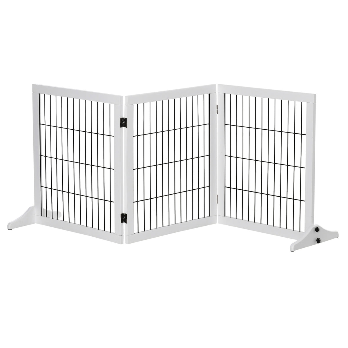Barrier For Dogs, Protective Gate, Dog Gate, Stair Gate, Dog Barrier, Door Safety Gate, Pine Wood, White, 185 X 36 X 71 Cm