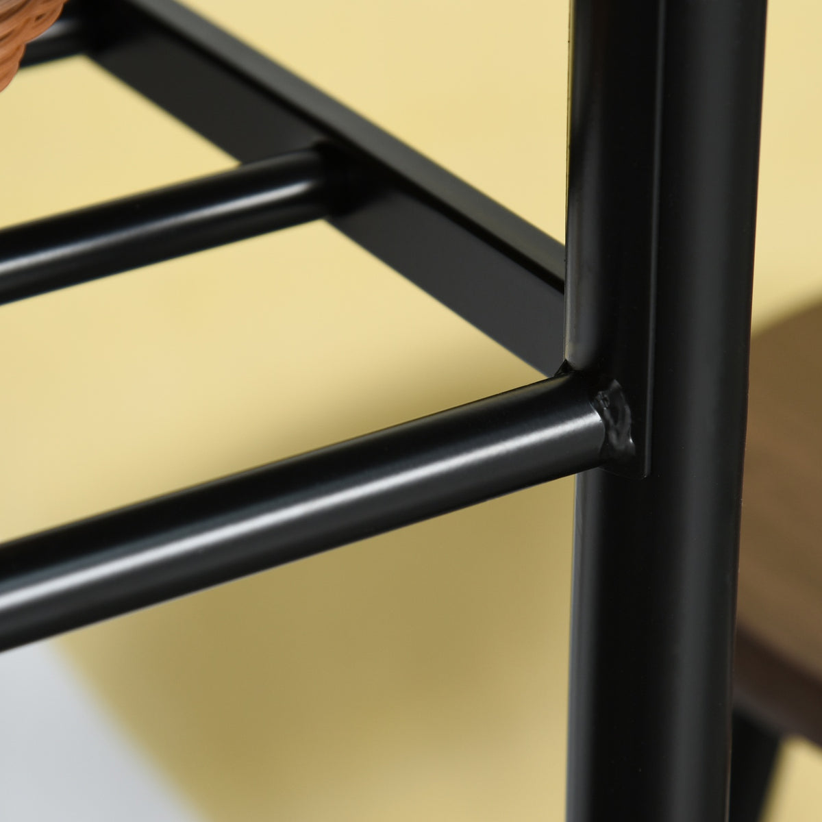 Bar table set 3-piece dining table with 2 bar stools dining group kitchen table and chairs bar table and bar stool with storage shelf metal 80 x 50 x 90 cm black