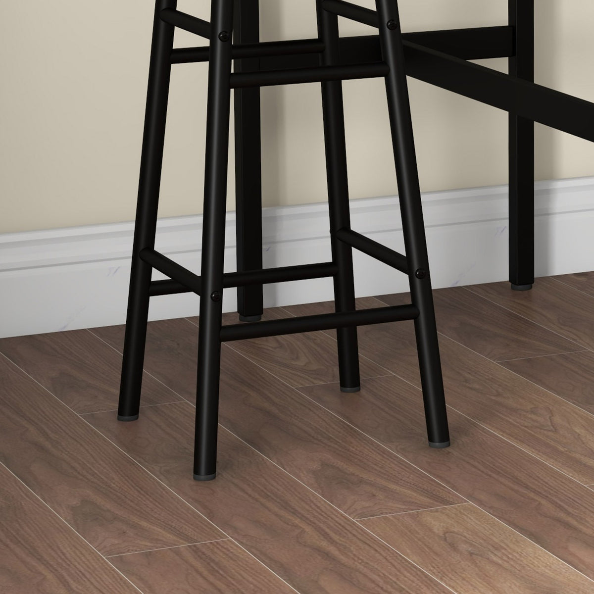 Bar table set, 3 pieces. Bar table with bar stool set, dining group in industrial design, kitchen table with 2 bar stools, for dining room, kitchen, steel, rustic brown