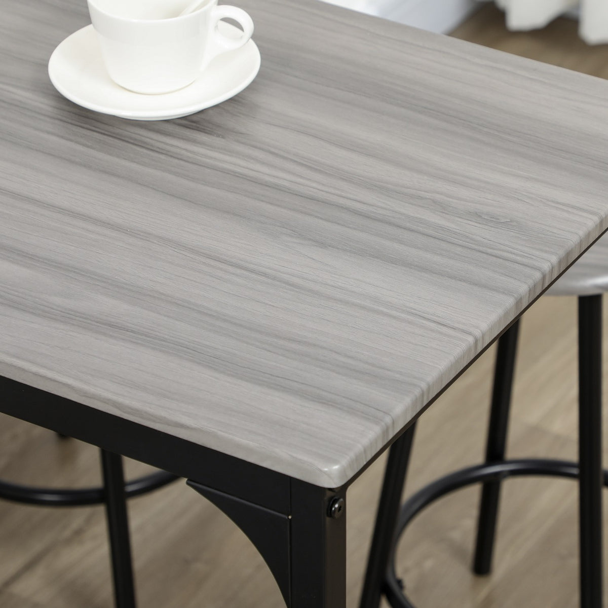 Bar table with bar stool set, 5 pieces. Bar Table Set Kitchen Table with 4 Bar Stools Industrial Design Dining Set Kitchen Dining Room Metal Gray