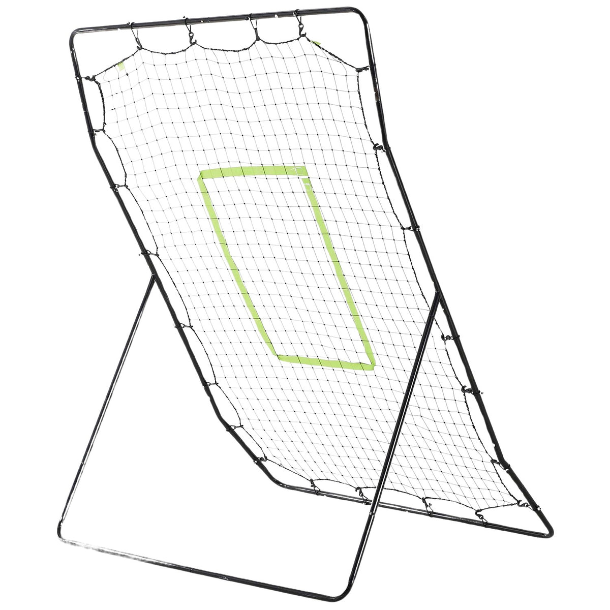 Baseball Rebounder PitchBack, Portable Rebound Wall Net with Hitting Zone for Baseball, Football, Metal, Black, 123 x 174 cm